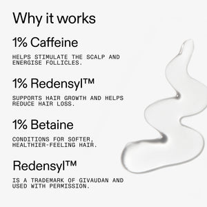 Ingredients in Caffeine stimulating scalp treatment