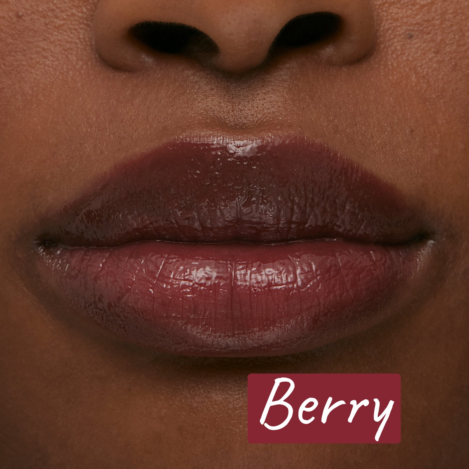 Model with shade Berry, annotated with 'Berry'