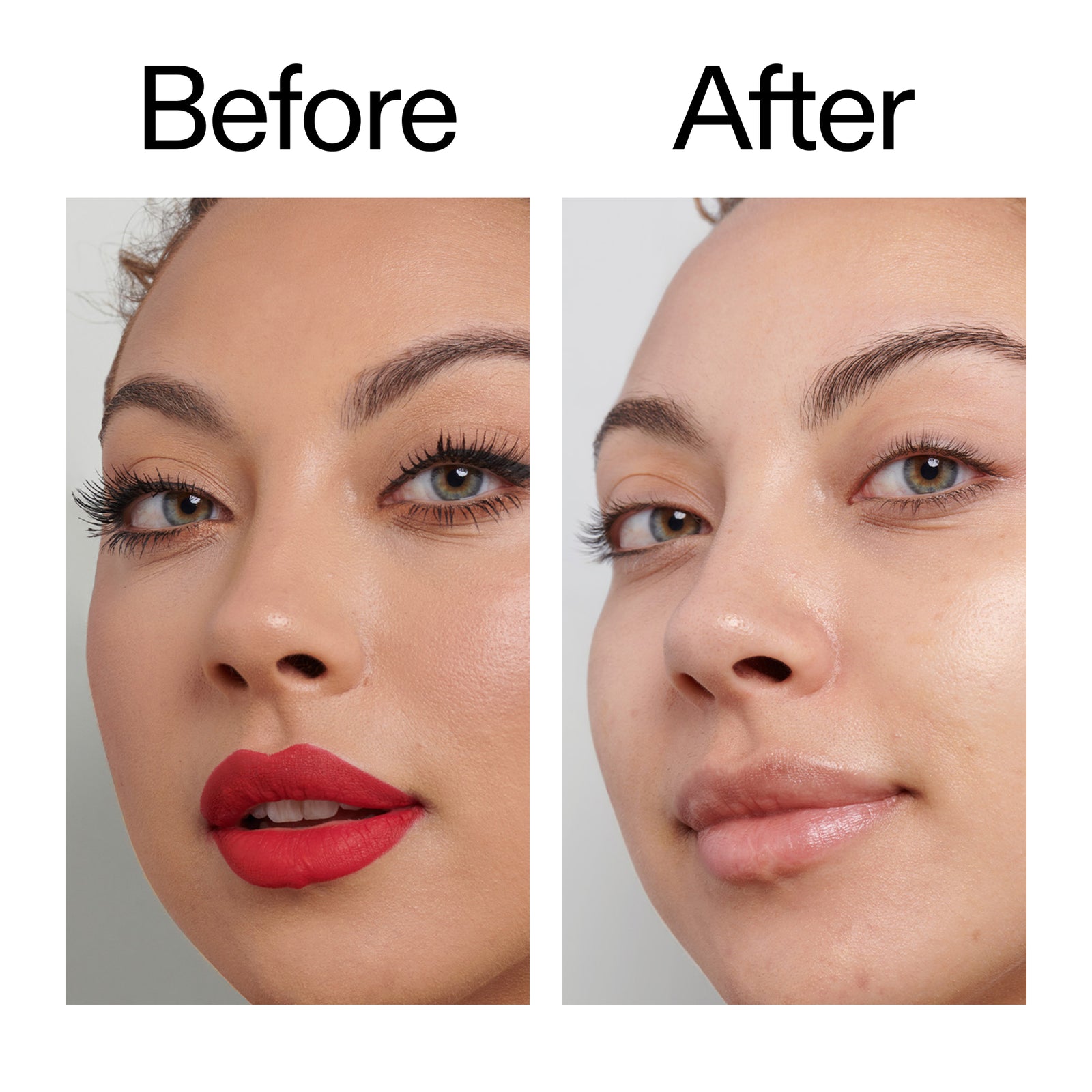 Image of customer Before and immediately after using Oat Cleansing Balm