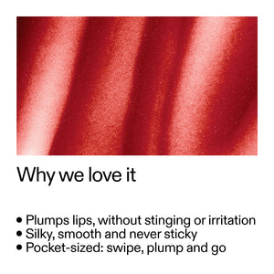 Berry lip balm with text highlighting its benefits on a white background
