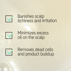 Main benefits 'Banishes scalp itchiness and irritation, minimizes excess oil on the scalp and removes dead cells and product buildup'