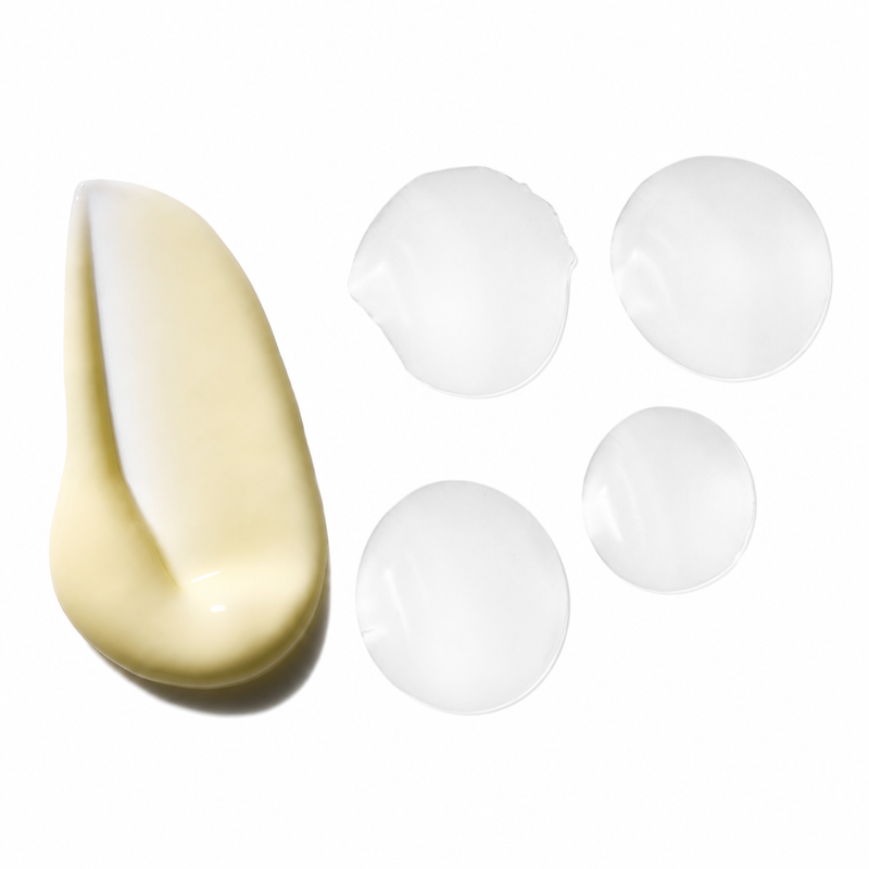 Retinol and glycolic acid product droplets