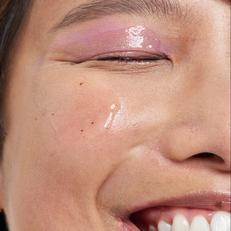 Model shot with product on their face