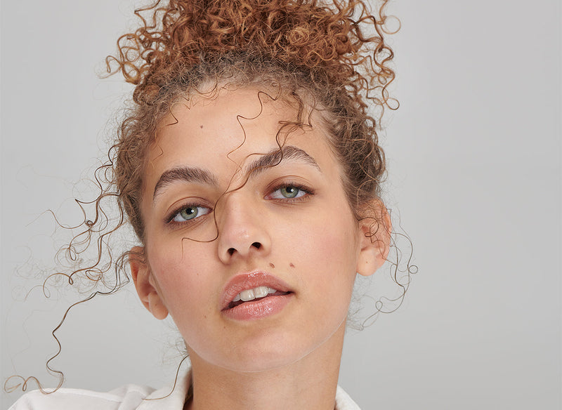 Model with hair in bun