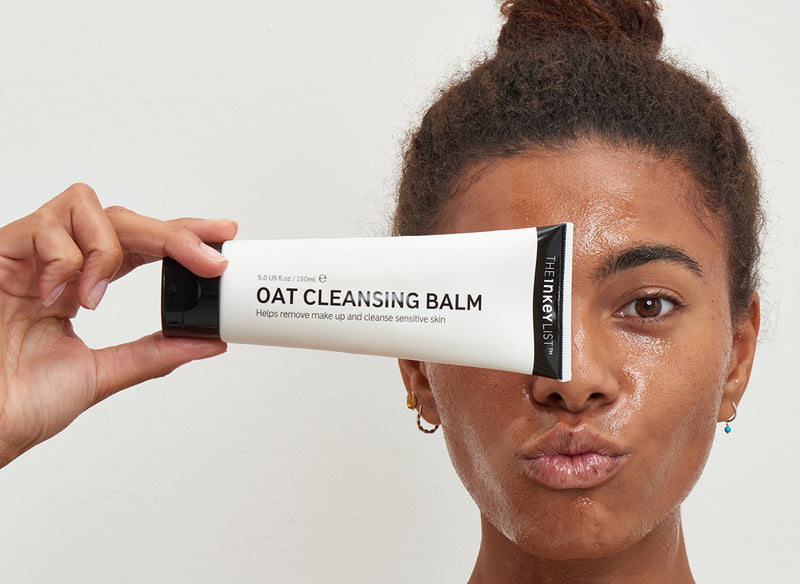 Woman with oat Cleansing Balm