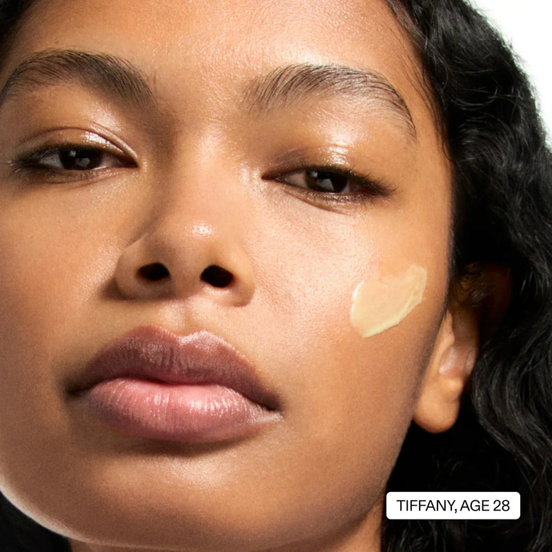 Woman with serum on her face