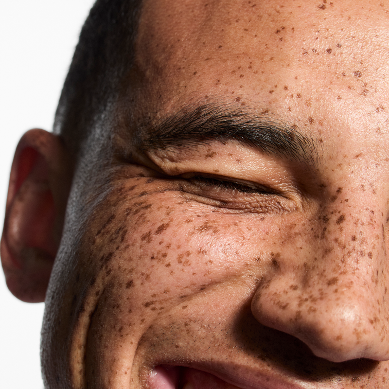 Close up on mans face