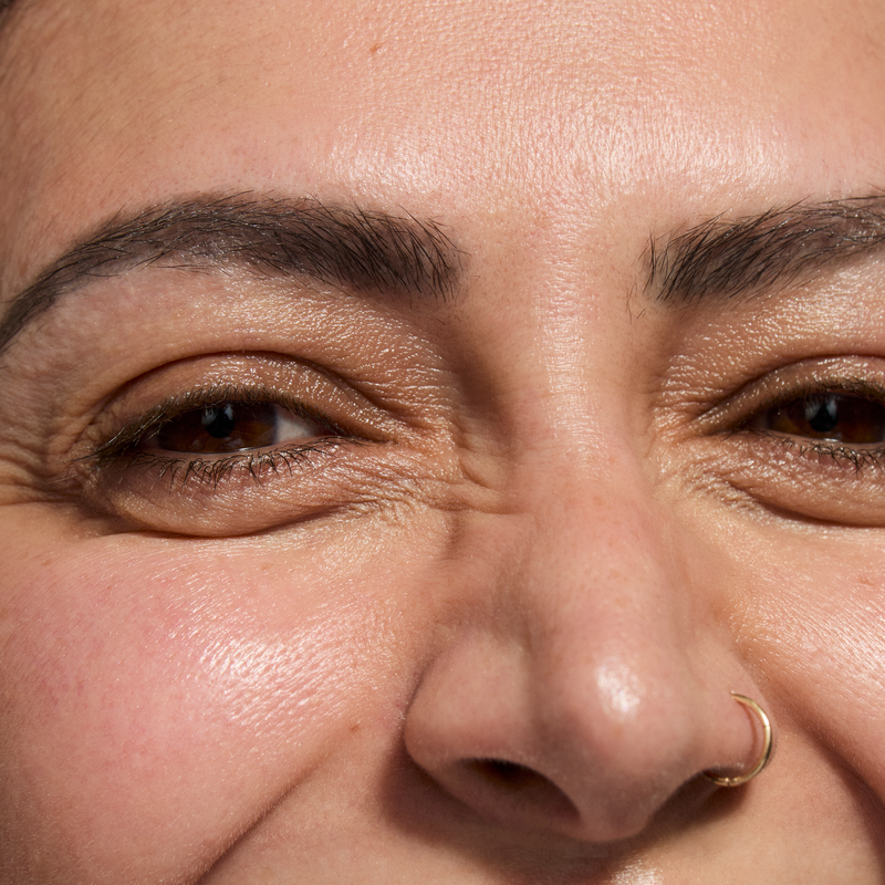 close up of woman's eyes