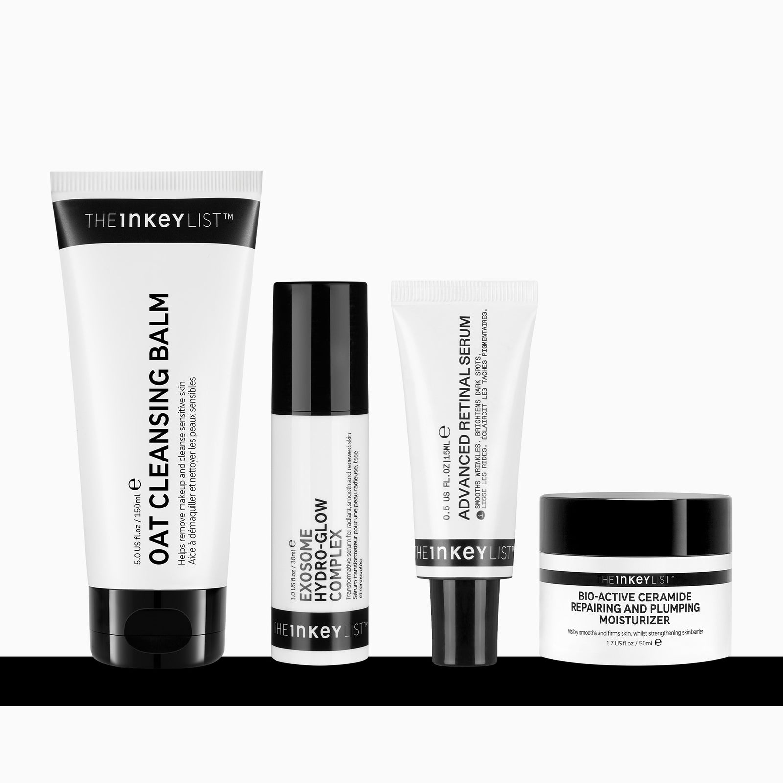 Set of skincare products from The INKEY List on a white background