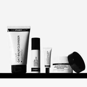 Set of skincare products from The Inkey List on a white background
