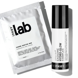 Inkey Lab Exosome Boosting Mask and Exosome Hydro-Glow Complex on a white background