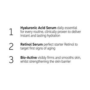 How to layer: HA Serum, Retinol Serum, Bio-Active