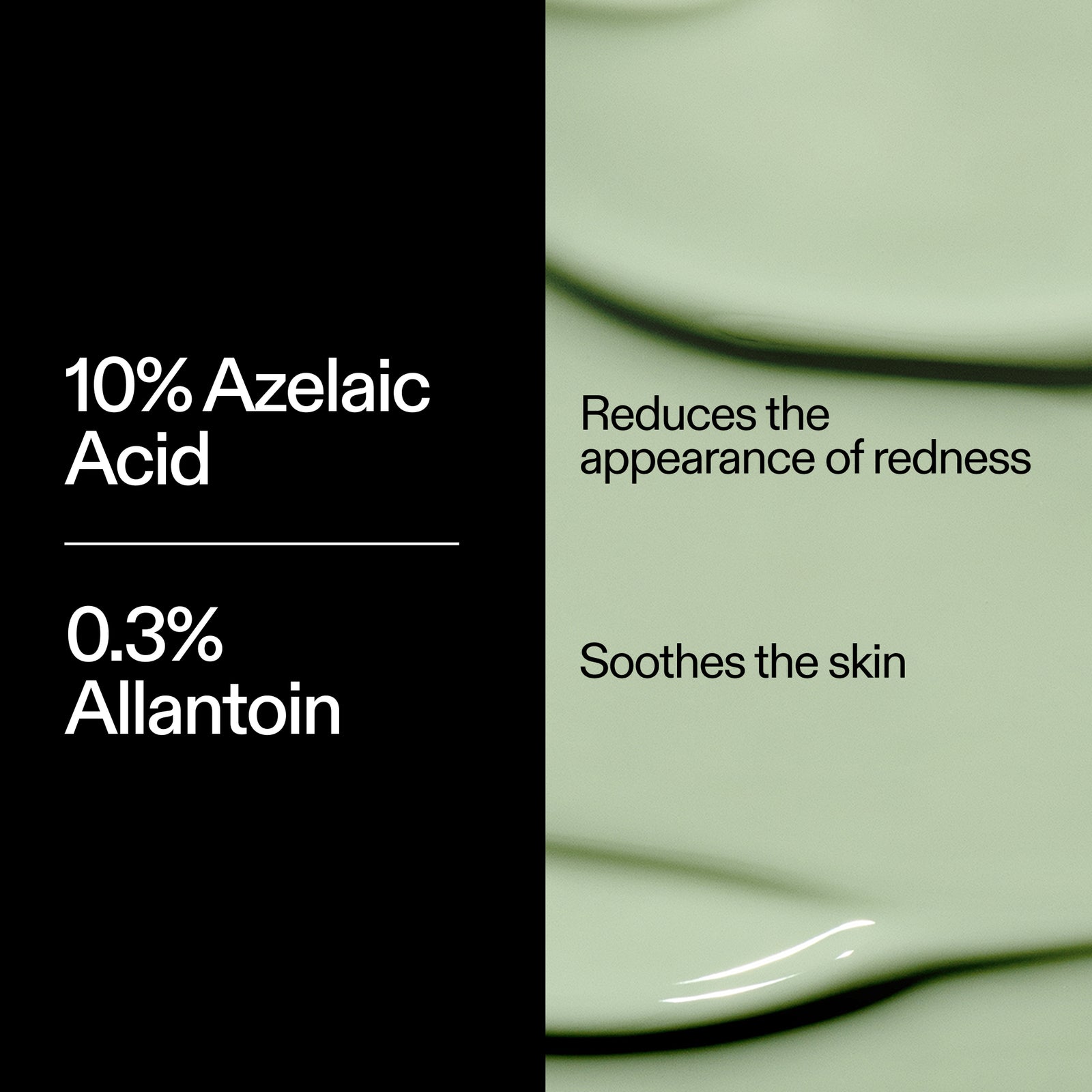 The INKEY List Azelaic Acid Redness Relief Solution key ingredients – 10% Azelaic Acid and 0.3% Allantoin