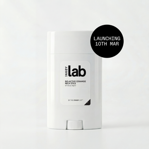 INkey Lab product packaging on a white background with a launch announcement.