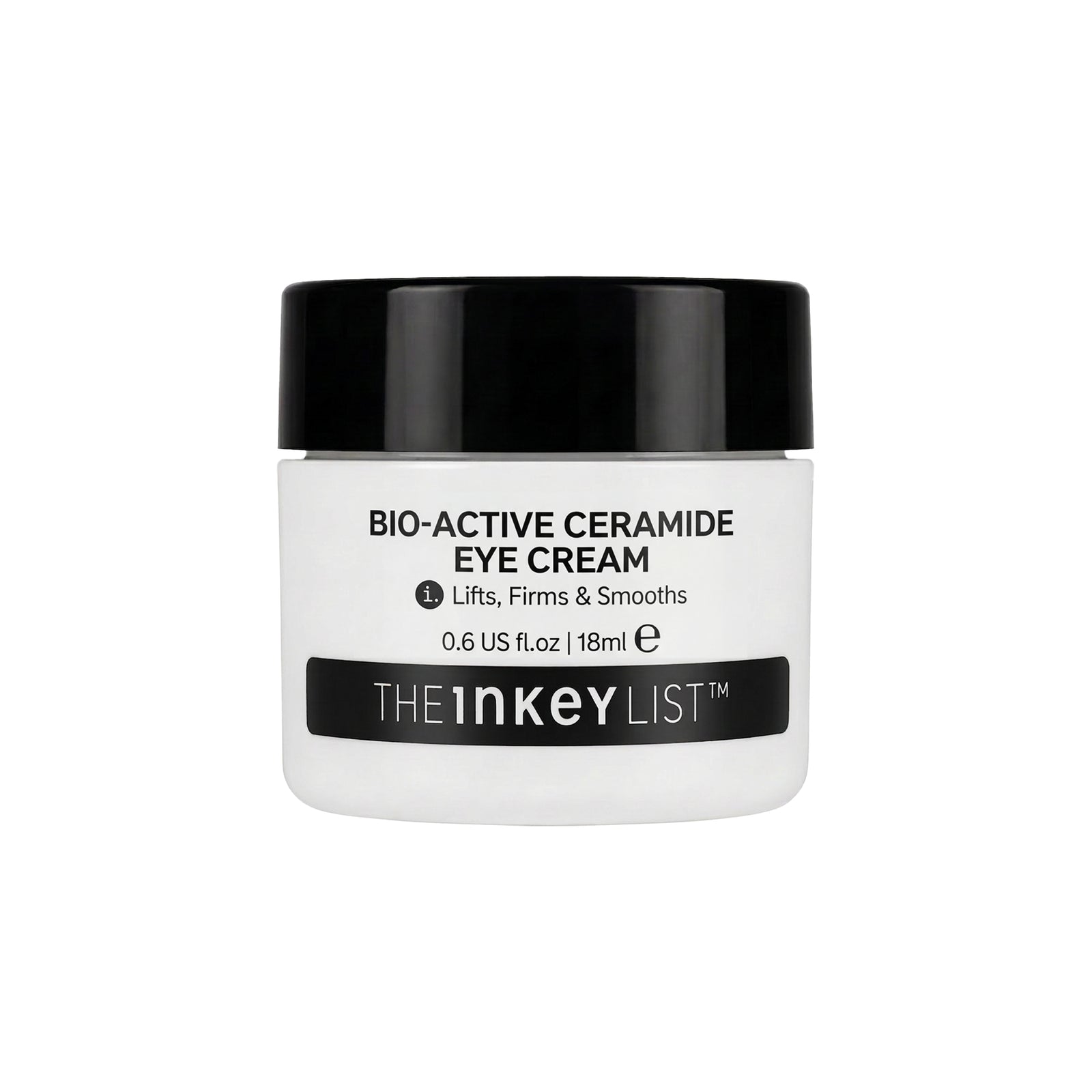 The INKEY List Bio-Active Ceramide Eye Cream jar, 0.6 fl oz/18ml