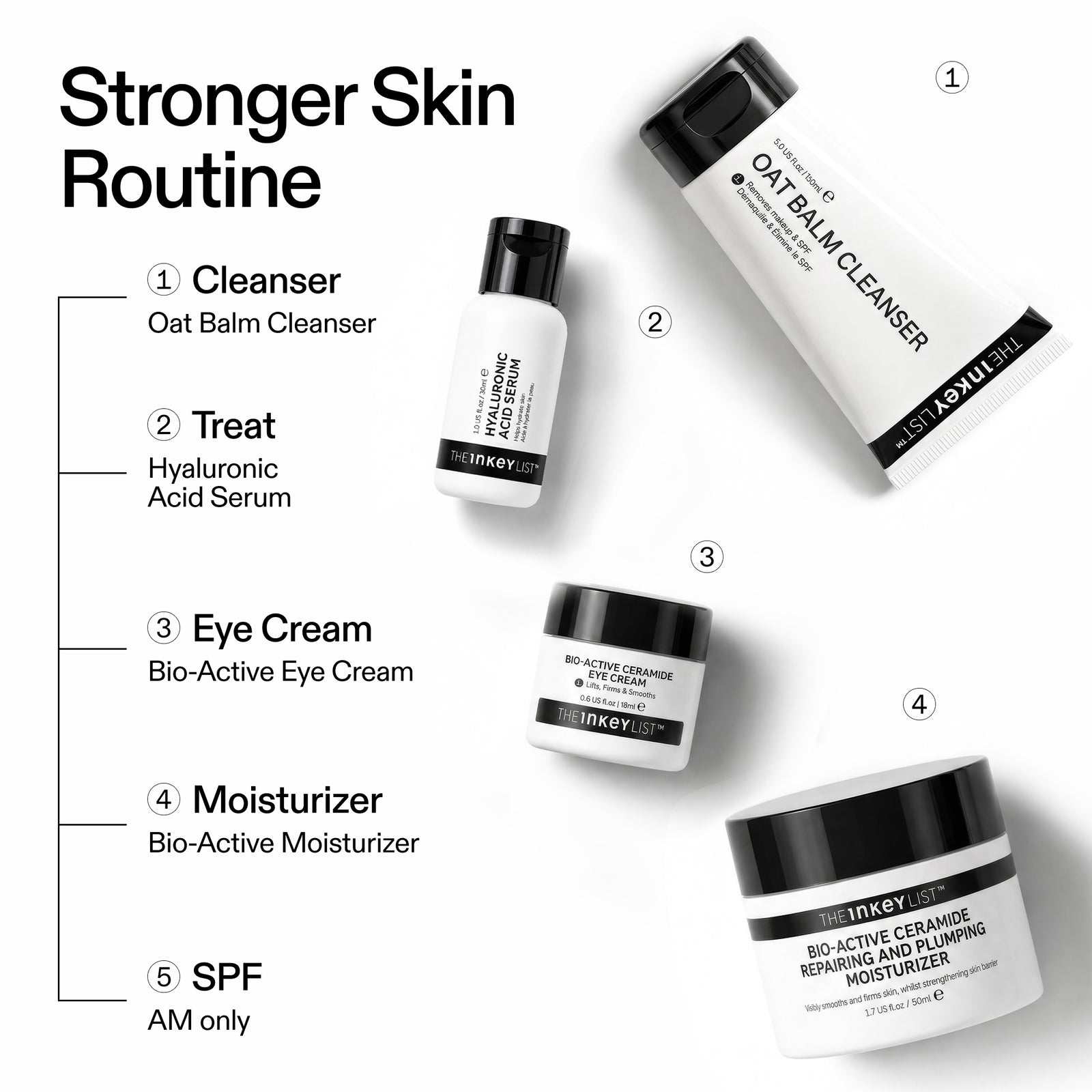 The INKEY List Stronger Skin Routine featuring the Bio-Active Ceramide Eye Cream