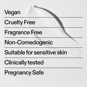 The INKEY List Bio-Active Ceramide Moisturiser benefits – vegan, cruelty free, fragrance free, non-comedogenic, suitable for sensitive skin, clinically tested and pregnancy safe