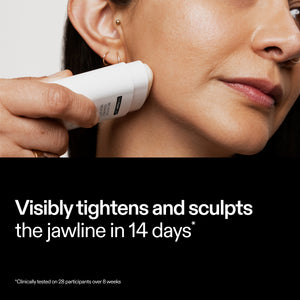 Model applying The INKEY List Bio-Active Ceramide Neck Stick – visibly tightens and sculpts the jawline in 14 days