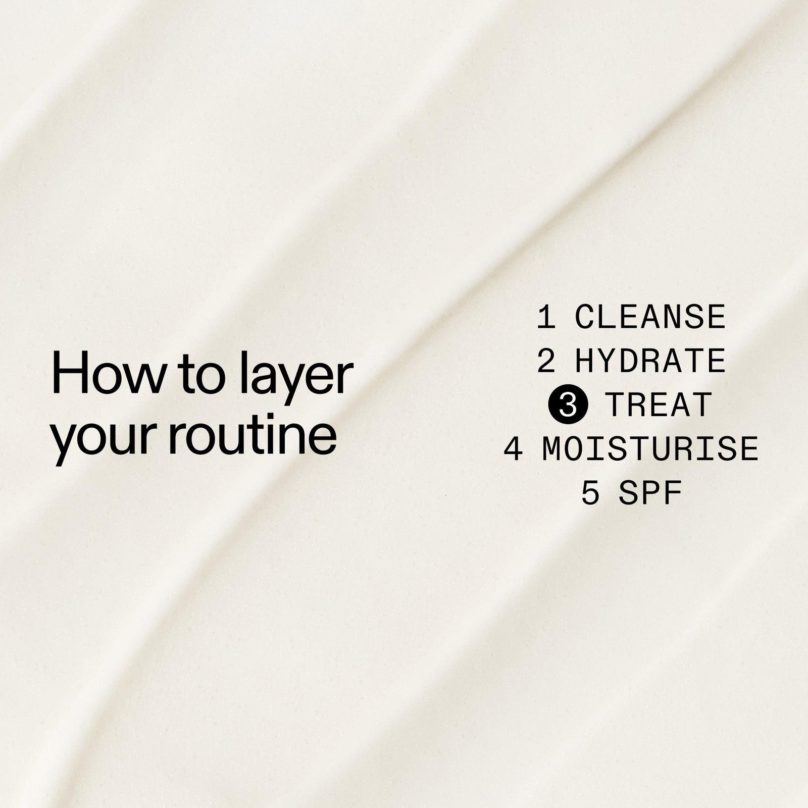 Text on a beige background explaining how to layer Brighten-i Eye Cream in a skincare routine.