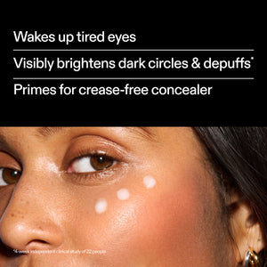 Model applying The INKEY List Caffeine Eye Cream – visibly brightens dark circles and depuffs