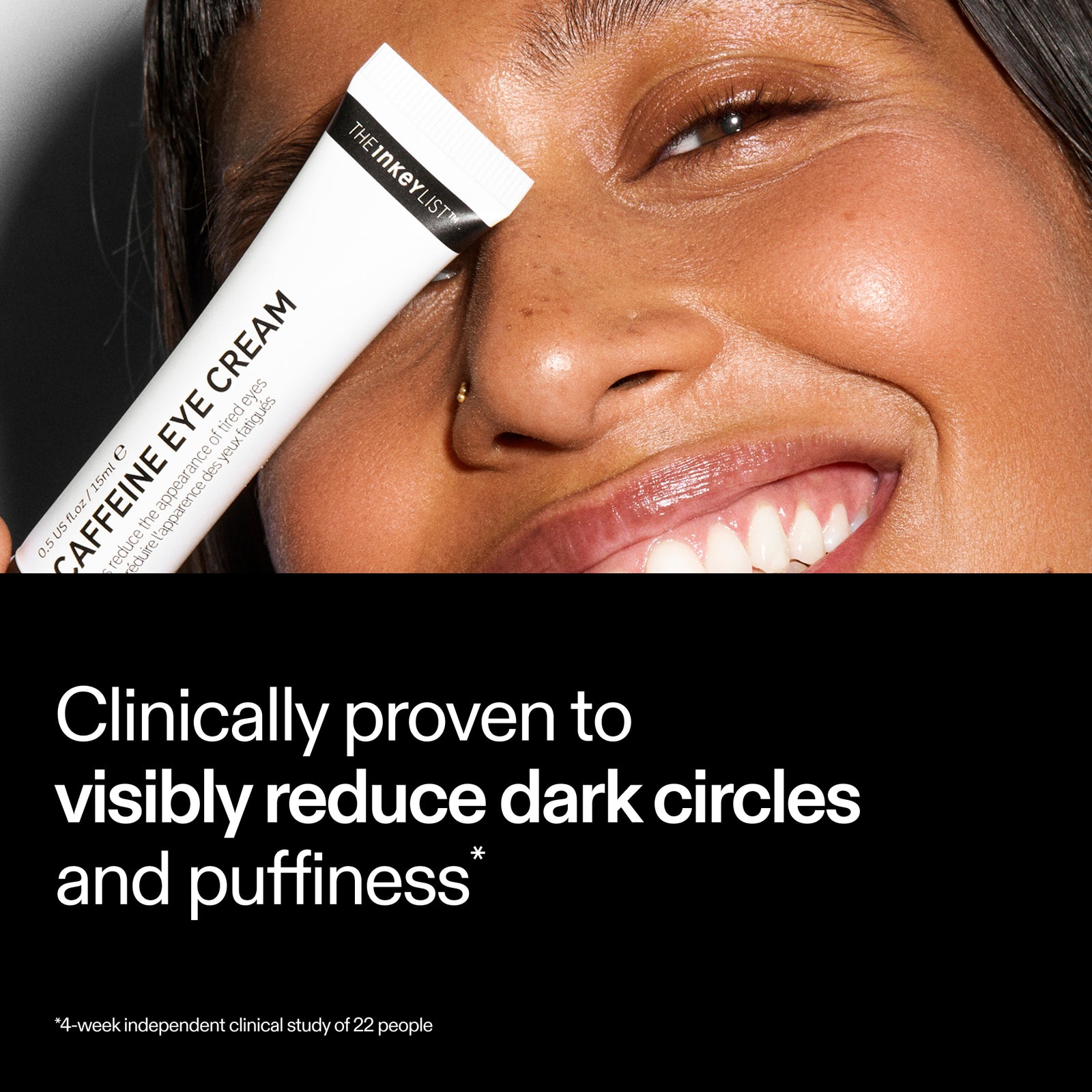 The INKEY List Caffeine Eye Cream – clinically proven to visibly reduce dark circles and puffiness