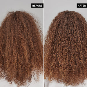 Before and After of using Chia Seed Curl Defining Hair Treatment