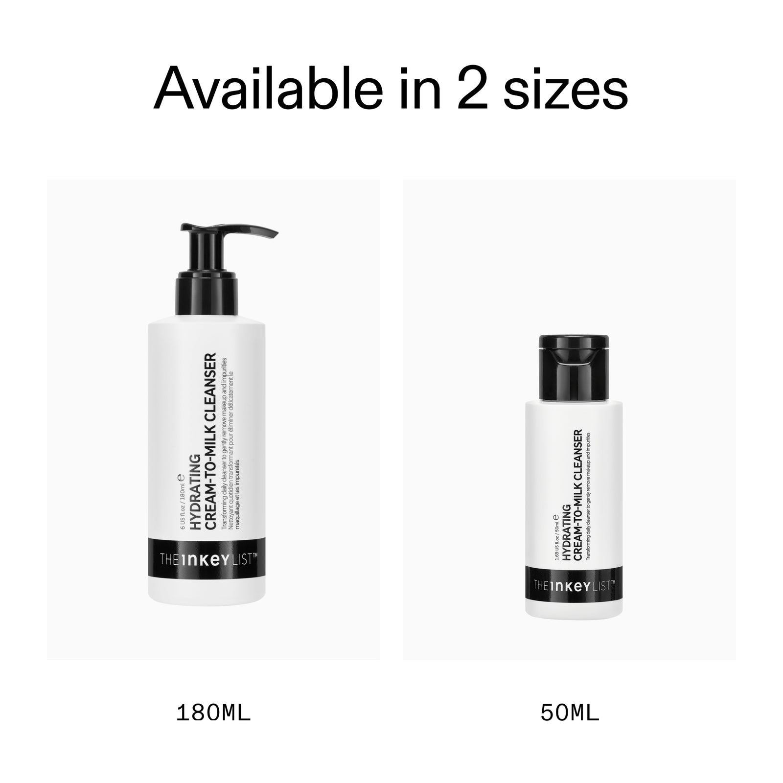 Two bottles of Milk Cleanse showing different sizes
