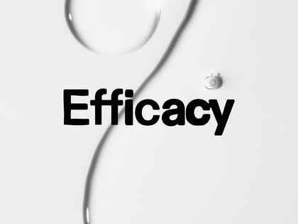 the word 'Efficacy' displayed on a white background