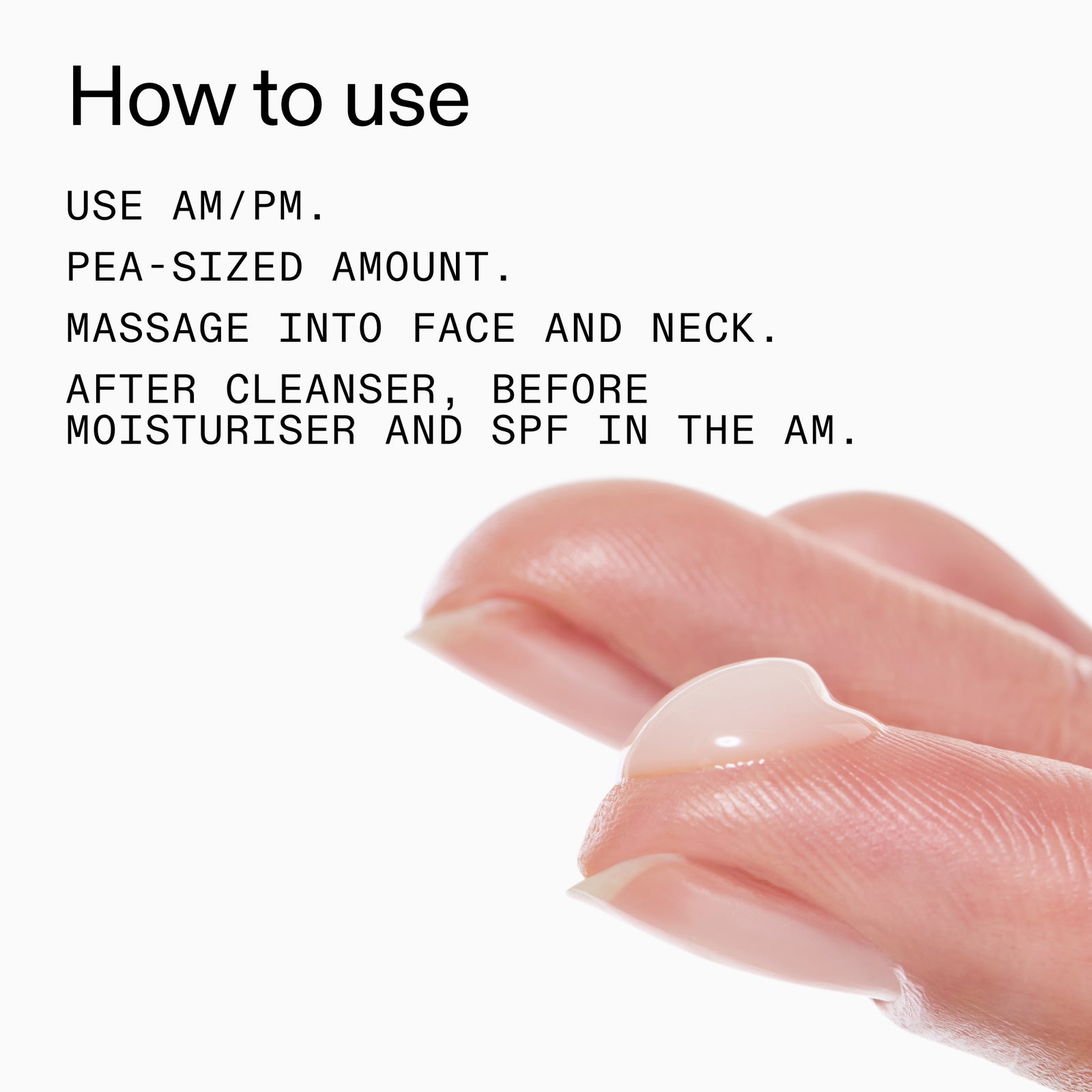 Instructions on how to use 20% Niacinamide Serum 