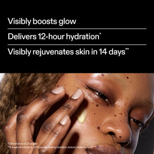 Model applying The INKEY List Exosome Hydro-Glow Complex – visible results with 72 hour hydration