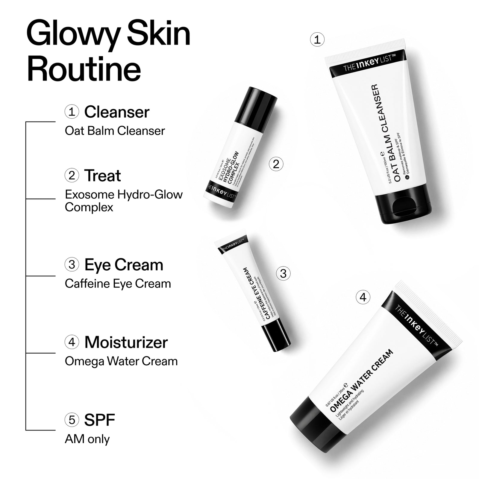 The INKEY List Glowy Skin Routine featuring the Exosome Hydro-Glow Complex