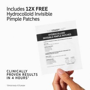 Includes 12x Free pimple Patches with key claim study