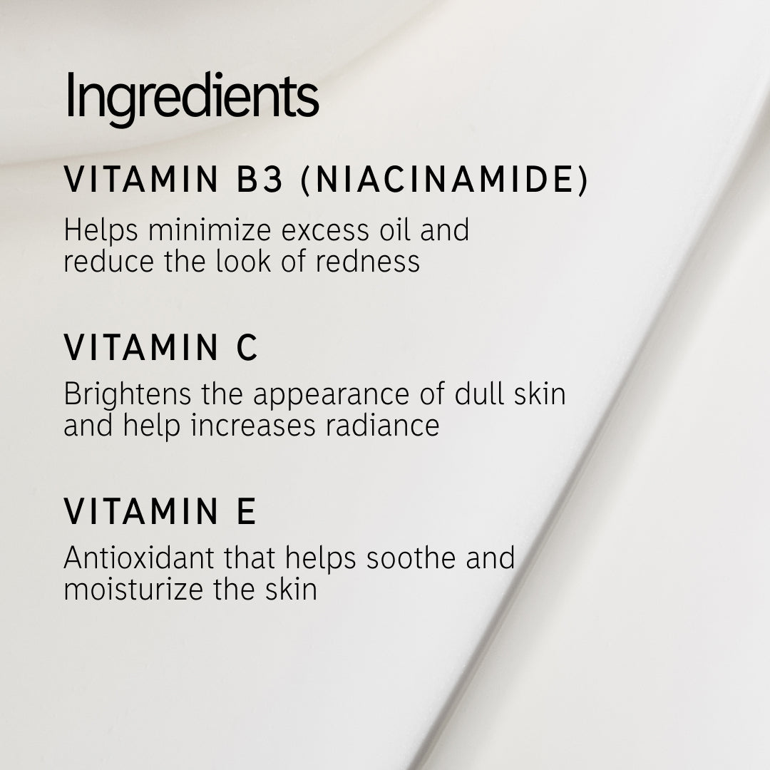 Ingredients in Vitamin B, C and E Moisturizer