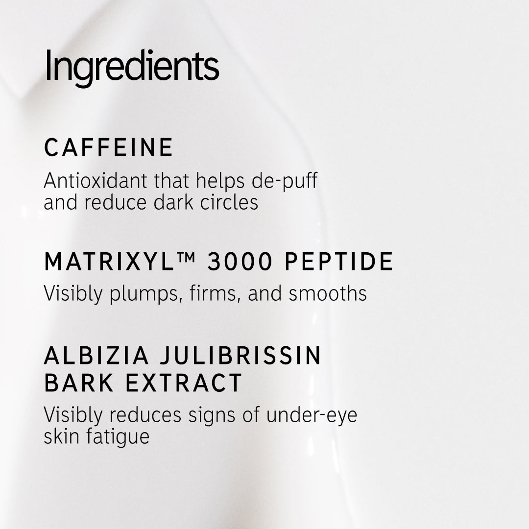 Key ingredient in Caffeine Eye Cream: Caffeine, Matrixyl 3000 Peptide, Albizia Julibrissin Bark Extract 