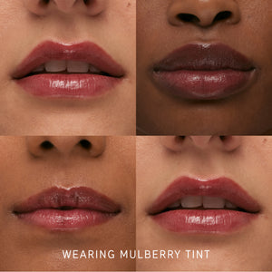 Mulberry tint on 4 different skin tones