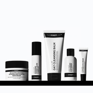 Collection of The Inkey List skincare products on a white background