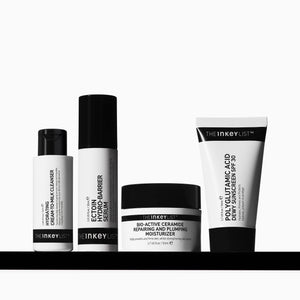 Set of skincare products from The Inkey List on a white background