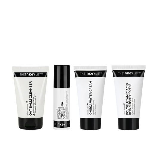 Set of The INKEY List skincare products on a white background