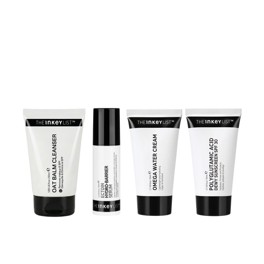 Set of The INKEY List skincare products on a white background