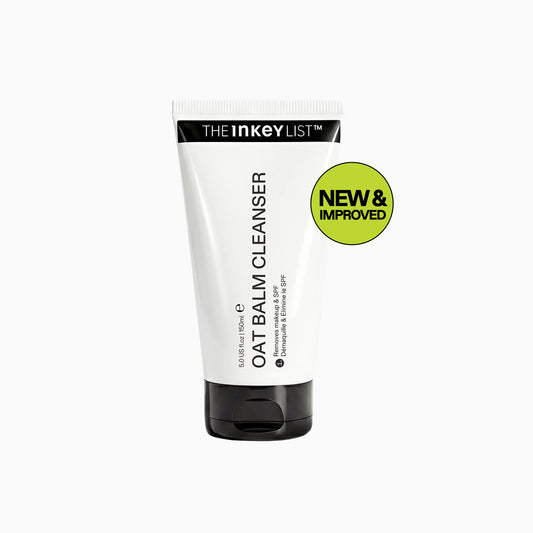 Tube of The Inkey List Oat Balm Cleanser on a white background