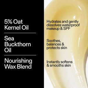 The INKEY List Oat Cleansing Balm key ingredients – 5% Oat Kernel Oil, Sea Buckthorn Oil and Nourishing Wax Blend