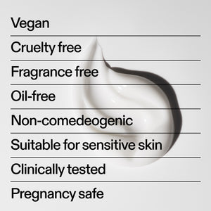 The INKEY List Omega Water Cream benefits – vegan, cruelty free, fragrance free, oil free, non-comedogenic, suitable for sensitive skin, clinically tested and pregnancy safe