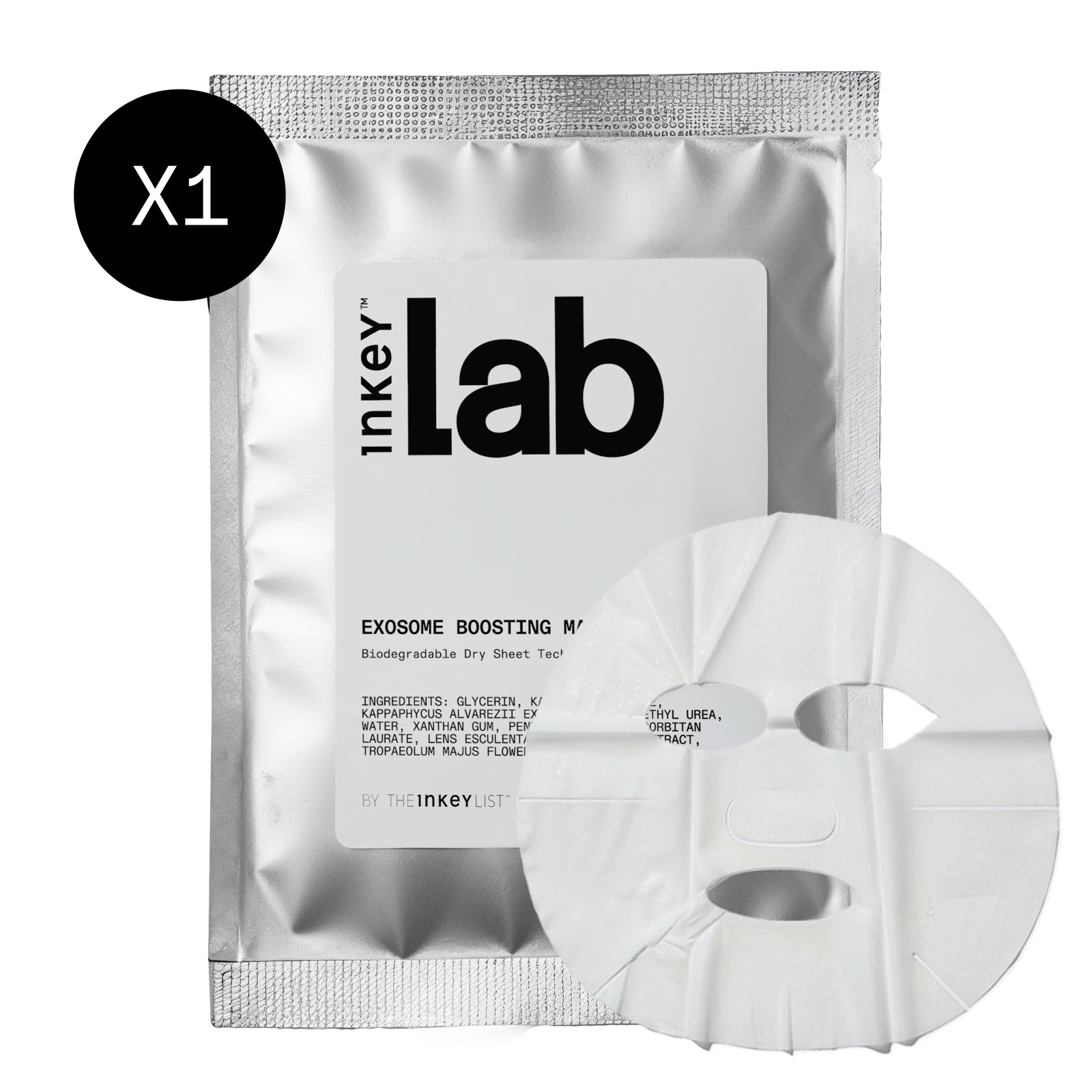 Inkey Lab exosome boosting mask packaging on a white background