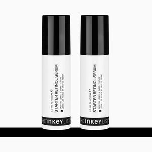 Two bottles of The Inkey List Starter Retinol Serum on a white background