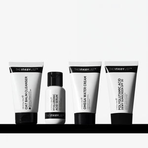 Set of skincare products from The Inkey List on a white background