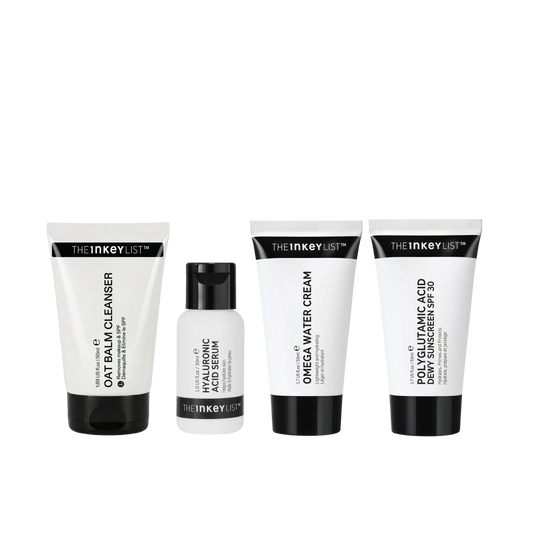 Set of The Inkey List skincare products on a white background