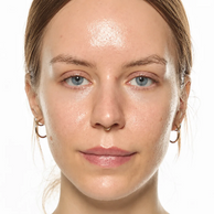 woman with oily forehead