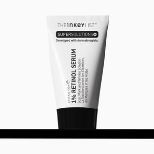 Tube of The Inkey List Supersolutions 1% Retinol Serum on a white background